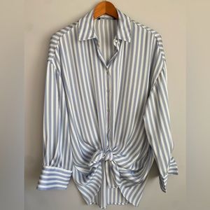 ZARA oversized satin button up blouse. SIZE Small.